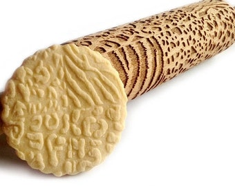 OCELOT, PANTHER and exotic cats, Animals patterns, Laser Engraved Wooden Rolling Pin, Embossing Cookies,Embossing Rolling Pin, Baking, Gift