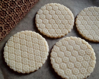 Rolling pin, FLOWER, Embossing Rolling Pin, Laser Engraved Wooden rolling pin, Embossed rolling pin, Decorative rolling pin, Baking gifts