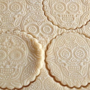 Rodillo grabado, CRÁNEO DE AZÚCAR Halloween, Dia de los Muertos, Rodillo en relieve, Rodillo de madera grabado, Galletas en relieve, Regalo imagen 6