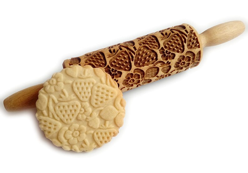 Strawberry wooden Rolling Pin Laser Engraved Rolling Pin Etsy