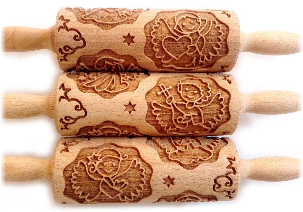 Christmas Ornament SET 3 Rollers Embossing Rolling Pin Etsy UK