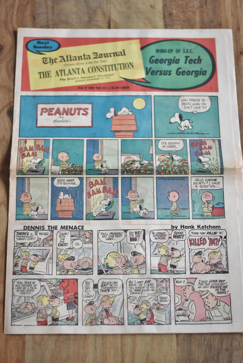 Vintage Peanuts Comic Strip Etsy Vintage Peanuts Comic Strip Etsy