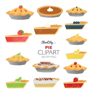 Pie clipart, Fruit Pie Clip Art, Pie Graphics, Food clipart, Coconut Pie clipart, Pie slice clipart, Commercial Use, instant download