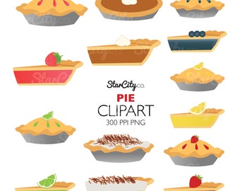 Pie clipart, Fruit Pie Clip Art, Pie Graphics, Food clipart, Coconut Pie clipart, Pie slice clipart, Commercial Use, instant download