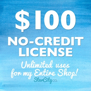 No-Credit Commercial License for UNLIMITED uses, Commercial License, Clipart License, Commercial use- ALL Clipart and Digital Paper in shop