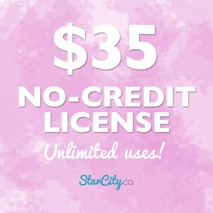 No-Credit Commercial License for UNLIMITED uses, Commercial License, Clipart License, Commercial use for clipart