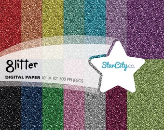 Glitter Digital Paper Pack, Digital Pattern, Glitter Paper, Sparkle Digital Paper, Glitzy Paper, Commercial Use