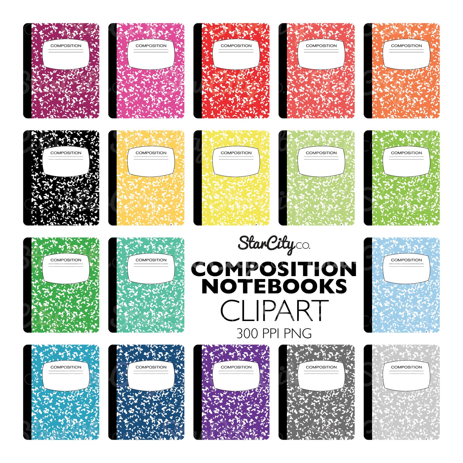 Composition Notebook Clipart Notebook Clip Art School Etsy Ireland