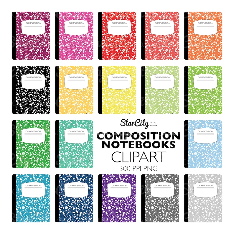 Composition Notebook Clipart Notebook Clip Art School - Etsy
