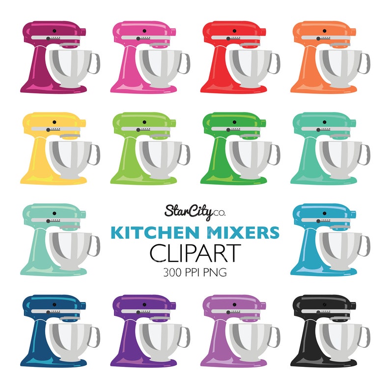 Kitchen Mixer clipart, Stand Mixer Clip Art, Kitchen Mixer Graphics, Kitchen clipart, Kitchen Mixers, Commercial Use, instant download image 1