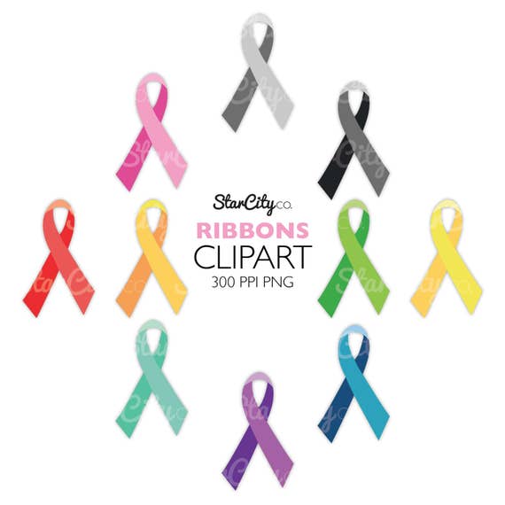 Awareness Ribbon Clipart Cancer Ribbon Clipart Ribbon Clip Etsy
