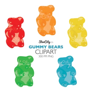 Gummy Bear clipart, Candy Clip Art, Food Clipart, Candy clip art, Gummy graphics, Bear Gummy clipart, Commercial Use, instant download