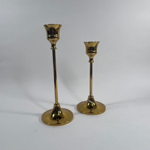 Pair of Vintage Brass Taper Candleholders