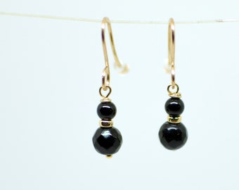 Black Onyx and 14K Gold Fill Earrings