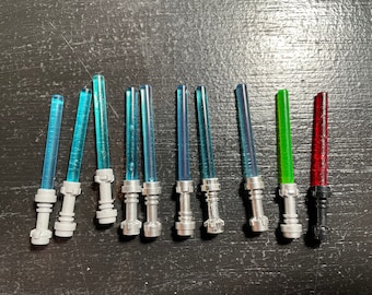 10 Authentic Lego Star Wars Lightsabers (Green/Blue/Red) - Obi Wan, Luke Skywalker, Anakin, Rey, Vader, Maul, Kylo