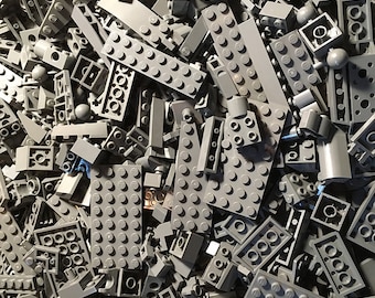 8 oz (1/2 pound) of Dark Bluish Gray Bulk Lego (AKA "Star Wars" or "New" Gray)