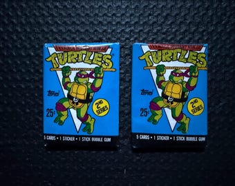 2 X Teenage Mutant Ninja Turtles - Topps 2nd Series Trading Card Pack TMNT