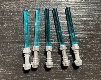5 Authentic Lego Star Wars Lightsabers (Blue) - Luke Skywalker, Jedi, Anakin, Rey