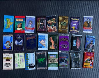 Vintage Lot of 3 Assorted Sealed Trading Cards Packs - RANDOM PULL