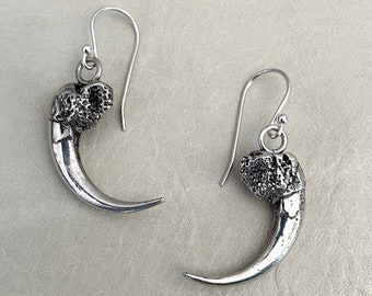 Owl Talon Earrings -- Animal claw jewelry fierce amulet potent magic badass vibes ornithology owl lover bird watching bird of prey witchy