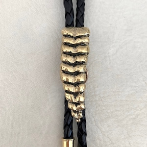 Rattlesnake Rattle Bolo Tie: Sterling Silver or Brass, Western Fashion Handcrafted in Arizona