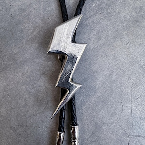 Bolo-strikje bliksemschicht: sterlingzilver, messing of brons - Southwestern Fashion afbeelding 4