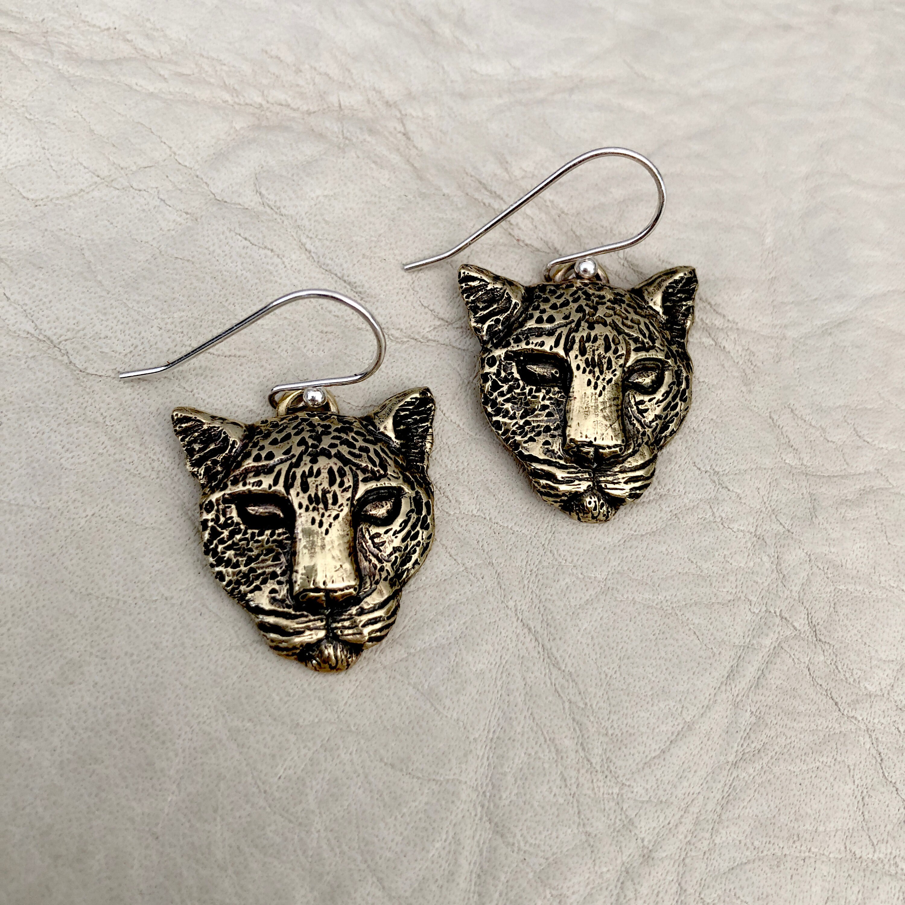 Jaguar Earrings - big cat leopard cheetah tiger lion wildcat cougar panther southwest feline predator