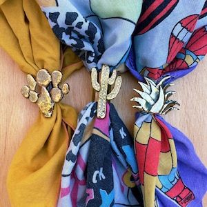 Bandana Slide 13 design options, scarf slide bull skull cow javelina owl scorpion lightning bolt snake rattle coyote saguaro cactus agave image 2