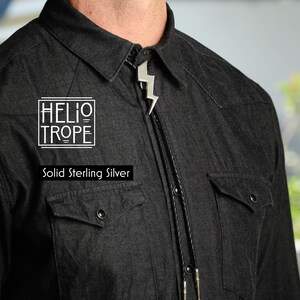 Bolo-strikje bliksemschicht: sterlingzilver, messing of brons - Southwestern Fashion afbeelding 3