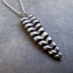 Sterling Silver Rattlesnake Tail Necklace: Handcrafted Desert Serpent Amulet