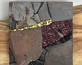 Thread of Light - Stone Mosaic Wall/Shelf Sculpture