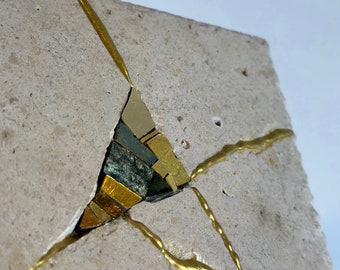 Kintsugi - Zen Inspired 3 Piece Stone Mosaic Wall Sculpture