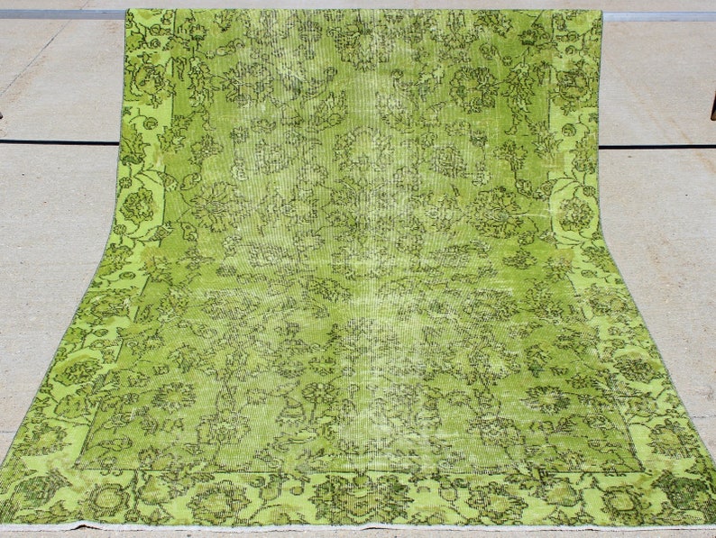 5' 1 X 7' 9 Chartreuse Green Etsy