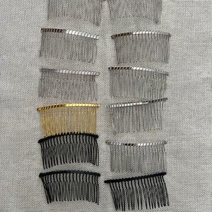 Imperfect Second Stock Large Silver Hair Combs (20 Teethes) Wire Hair Combs for Wedding or Tiara Making Base