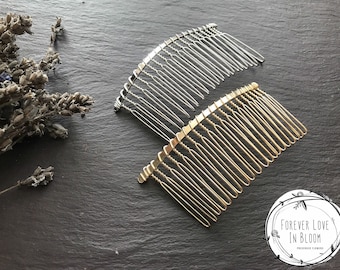 Large Silver Hair Combs (20 Teethes) Wire Hair Combs for Wedding or Tiara Making Base