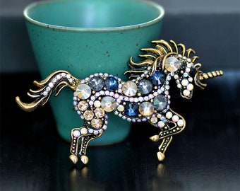 Unicorn Brooch Crystals