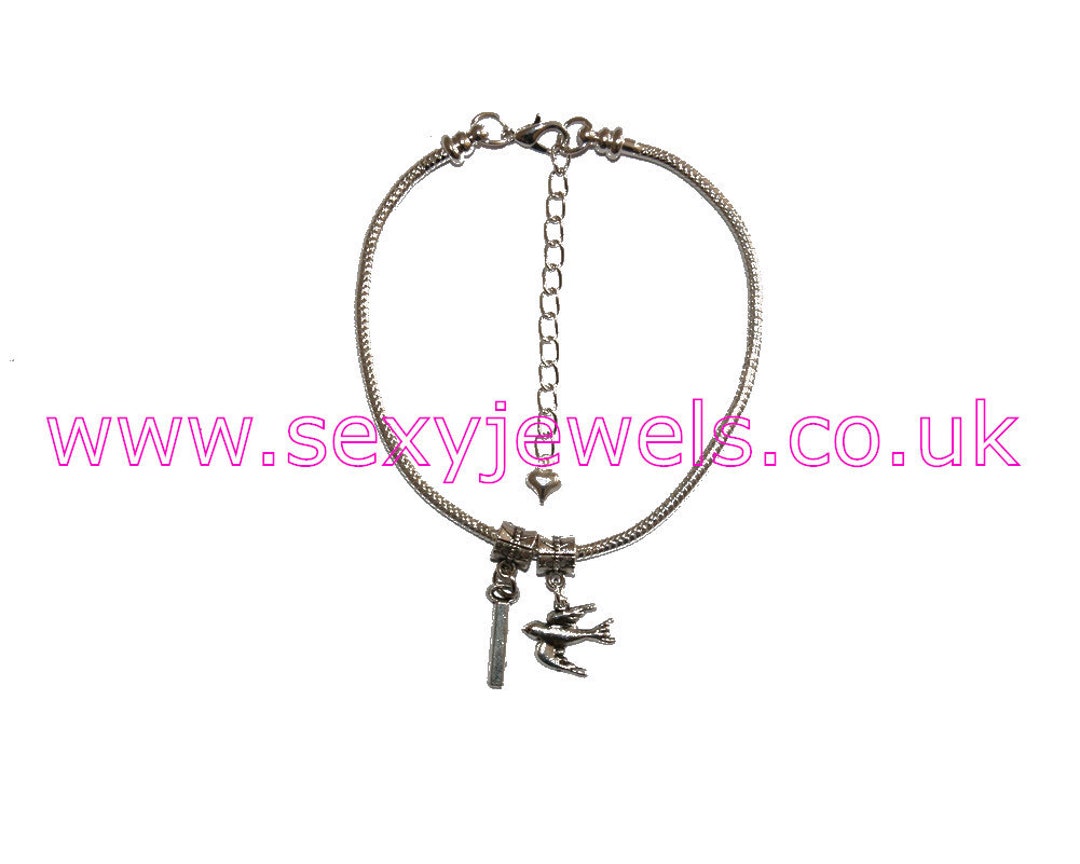 I SWALLOW Symbol Anklet Euro Ankle Chain Jewellery Fetish Slut image