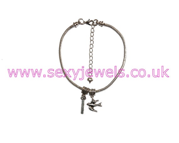 I SWALLOW Symbol Anklet Euro Ankle Chain Jewellery Fetish Slut Xxx Photo