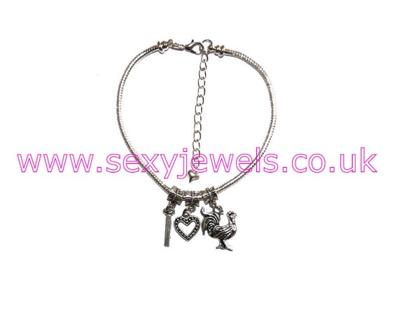 I Love COCK Symbol Anklet Euro Ankle Chain Jewellery Fetish photo pic
