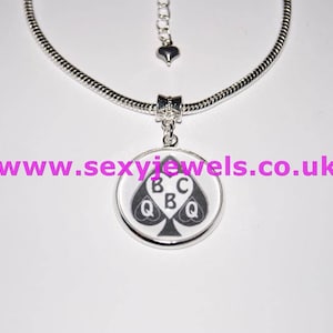 Queen Of Spades Style 2 Dome Anklet Euro Ankle Chain Jewellery Fetish Cuckold BBC Interracial Submissive Sissy Wimp Gimp Sub