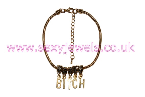 BITCH Anklet Euro Ankle Bracelet Chain Jewellery Fetish picture