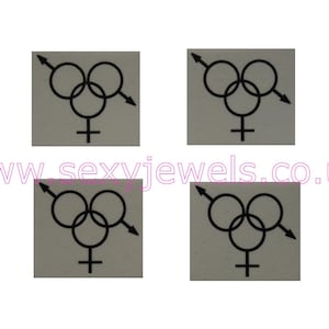 Threesome MFM Temporary Tattoos Hotwife Cuck Shared Cheating Wife Share Bull Boyfriend - Pack of 4 - Sexy Jewels