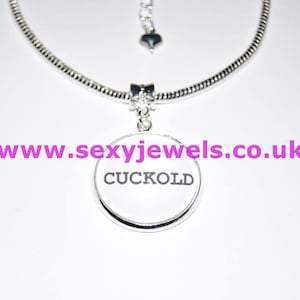 Cuckold Word Dome Anklet Euro Ankle Chain Jewellery Fetish Husband Wife Watching Sharing Submissive Sissy Wimp Gimp Sub