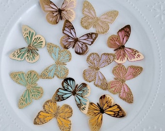 Mini Butterfly Die Cuts - Butterfly Scrapbook Pieces - Gold Butterflies - Butterfly Birthday -Rainbow Butterflies - Butterfly Party - Spring