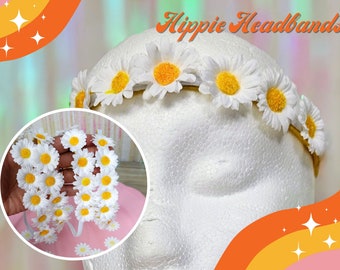 Boho Daisy Headband - Daisies - Bohemian - Hippie Headbands - Hippie Accessories - Groovy - Birthday Trinkets - 70's - Boho Accessories