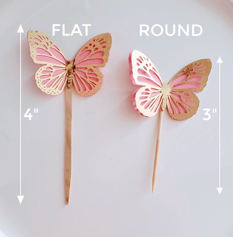 Butterfly Cupcake Toppers Butterfly Toppers Foil Gold Etsy