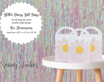 Daisy Gift Bags - Glittery Daisy Party Favors - Daisy bags - Boho Theme Favors - Groovy Theme Party bags - Party Favors - Gift Bags