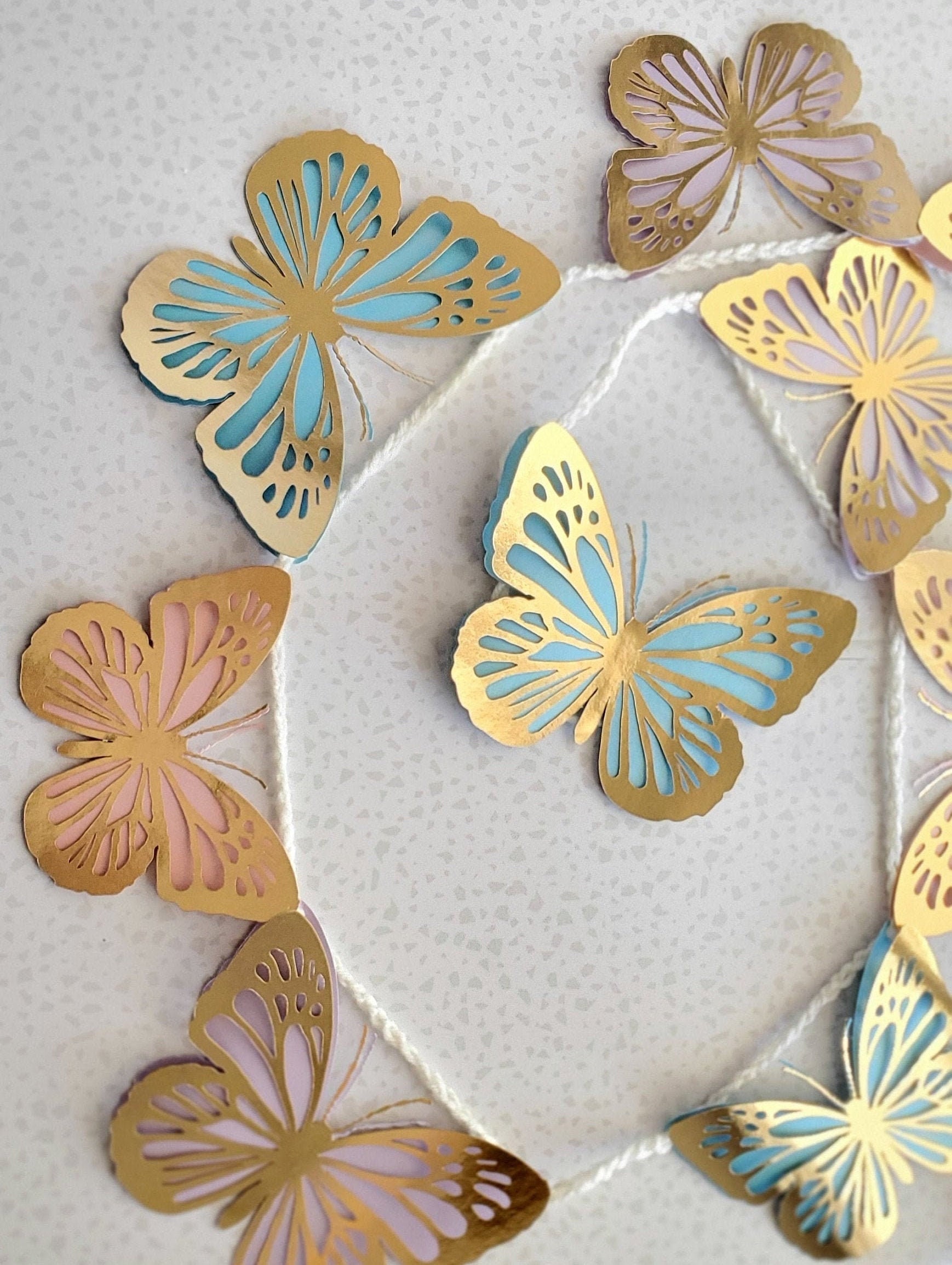 Butterfly Garland Butterfly Birthday Party Butterfly Theme Etsy