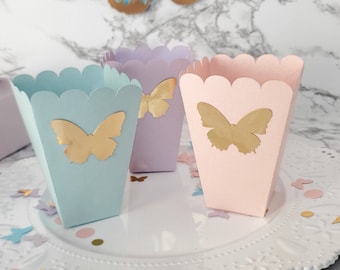 Butterfly Pop Corn Box - Mini Pop Corn Box - Treat Boxes - Party Favors - Butterfly Party Favors - Pastel Butterflies - Birthday Party Favor