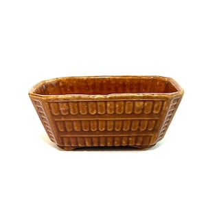 Vintage Brown Ceramic Planter by Brush USA, Brown Pot, Bonsai Pot, Bonsai Planter, 1960s Planter, 1970s Planter, Succulent Pot